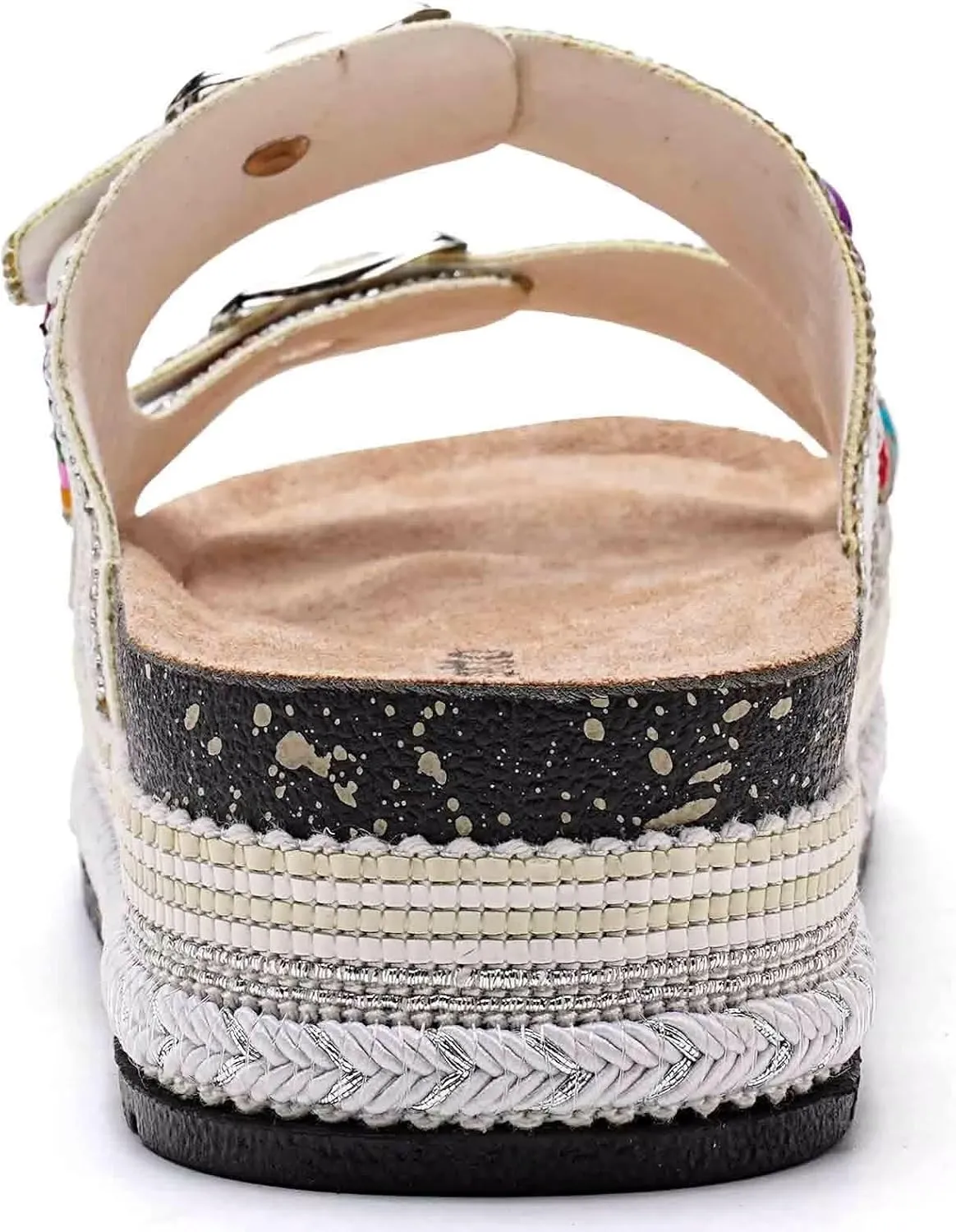 Torotto Womens Slides with Cork Footbed Open Toe Adjustable Webbing Flat Sandals for Walking | Beach | Indoor