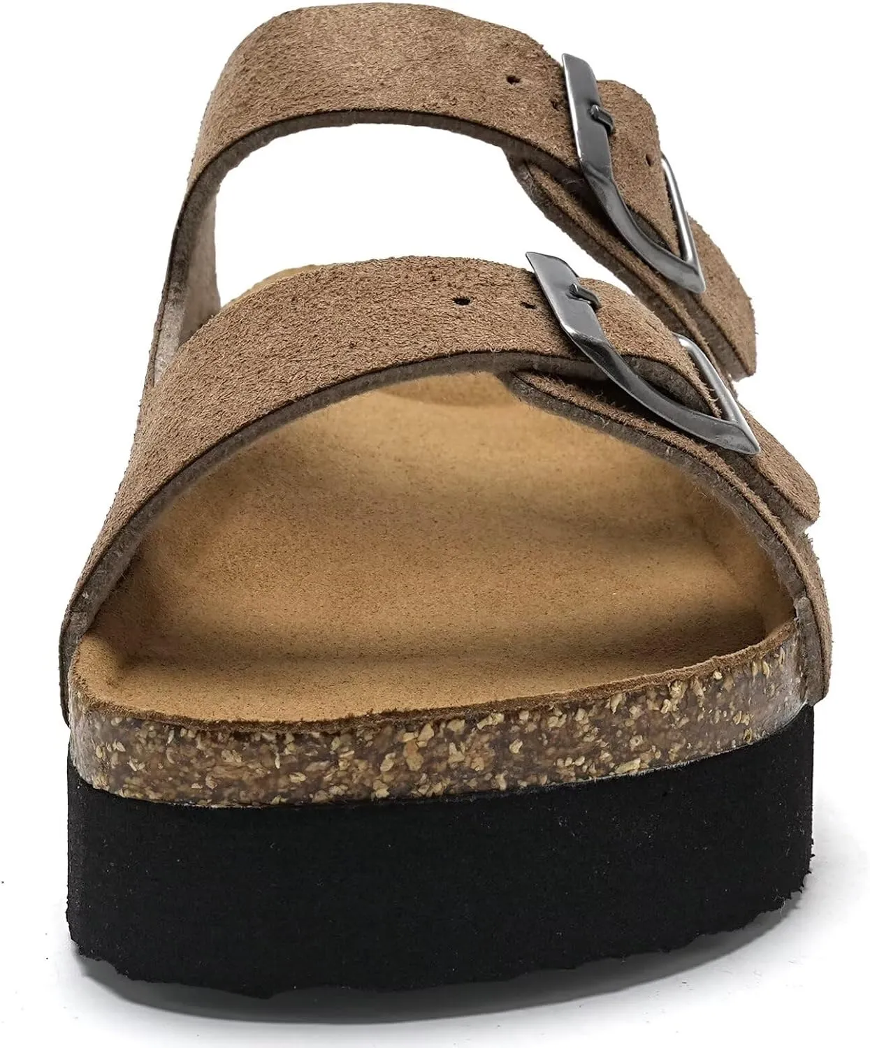Torotto Womens Slides with Cork Footbed Open Toe Adjustable Webbing Flat Sandals for Walking | Beach | Indoor