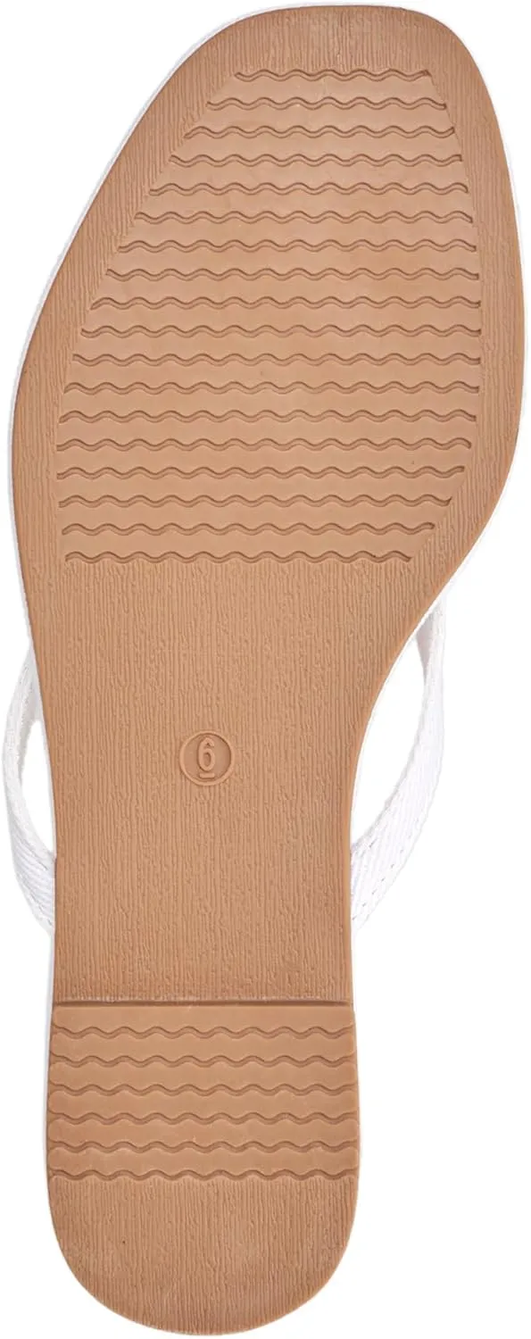 True Religion Women’s Minimalist Flip Flop Sandals – Sleek Style with Gold Logo Charm