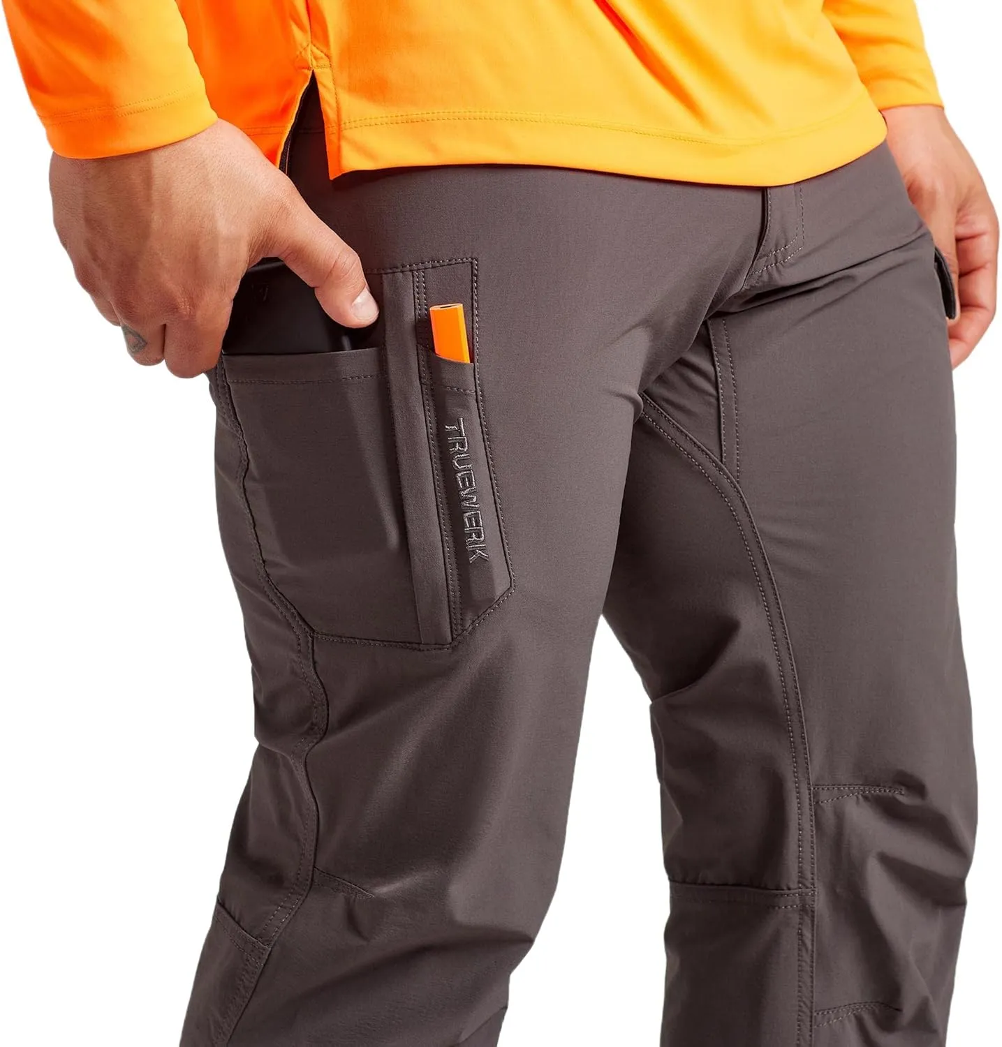 TRUEWERK Men’s Work Pants - T1 WerkPants Relaxed Fit, Lightweight, Moisture Wicking, Tactical Cargo Pants with 4-Way Stretch