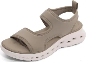 UBFEN Womens Sport Sandals with Elastic Ankle Strap - Comfortable Walking Casual Open Toe Summer Wedge Sandals