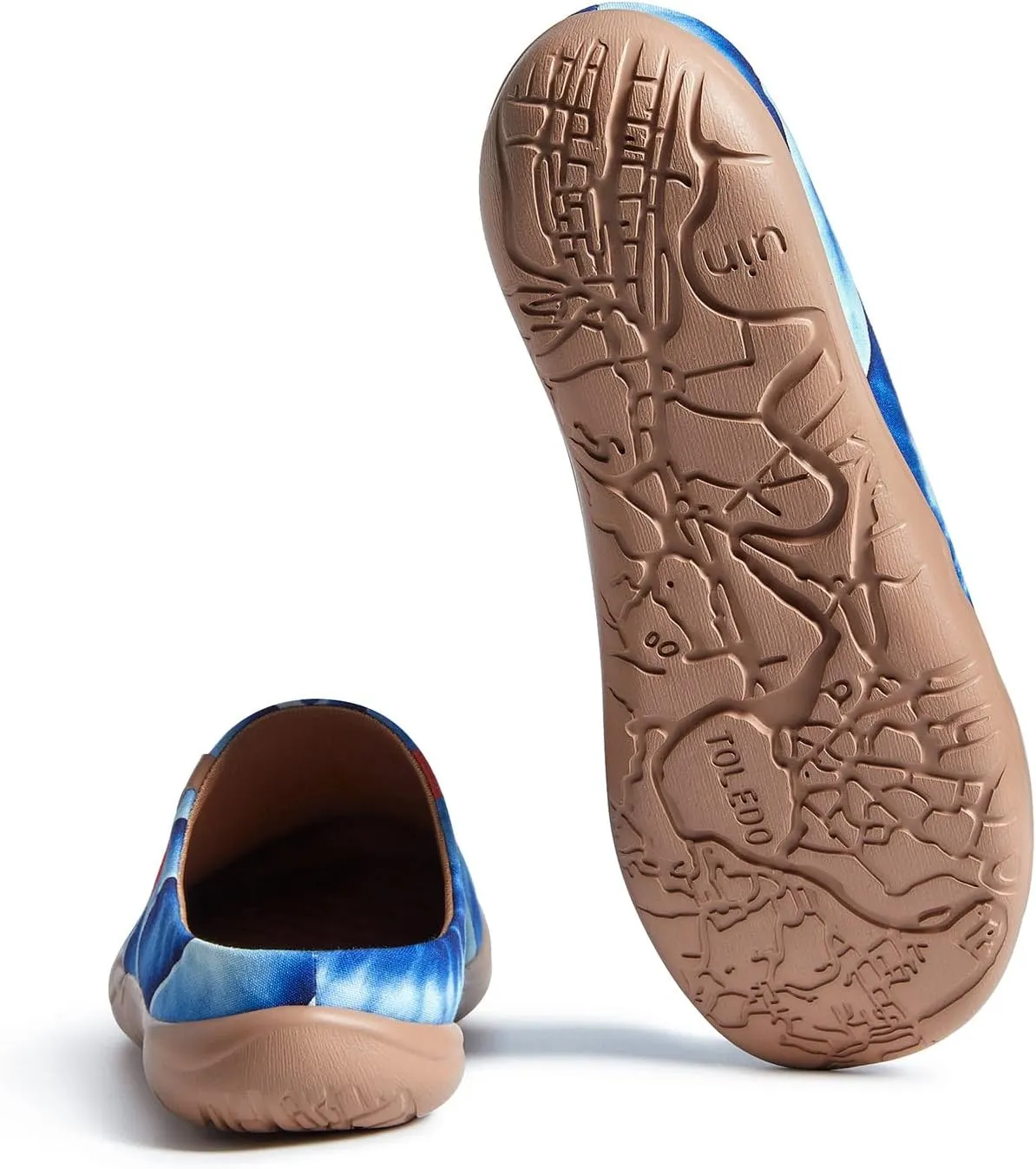 UIN Men's Mules Slipper Loafers Lightweight Mules Walking Casual Clogs Comfort Household Slip Ons Art Painted Travel Shoes Malaga Marine World
