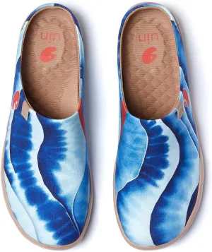 UIN Men's Mules Slipper Loafers Lightweight Mules Walking Casual Clogs Comfort Household Slip Ons Art Painted Travel Shoes Malaga Marine World