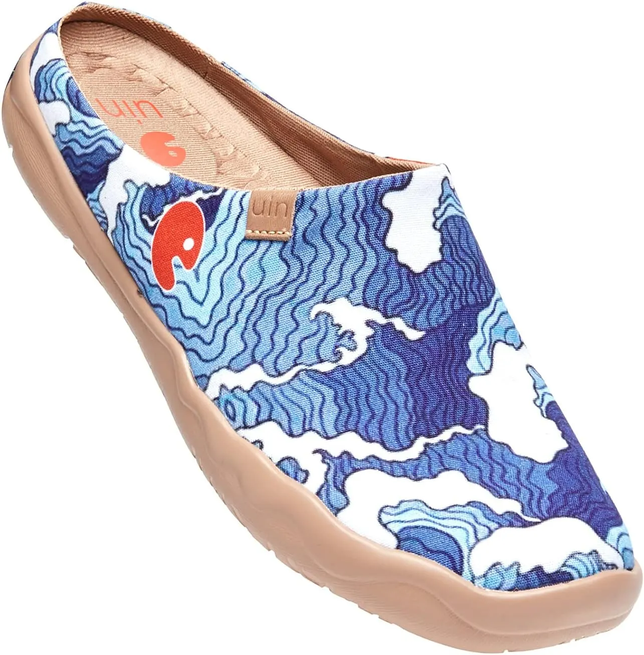 UIN Men's Painted Slipper Lightweight Comfort Mules Walking Casual Household Slip Ons Art Travel Shoes Malaga