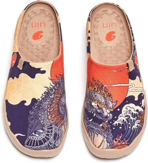 UIN Men's Painted Slipper Lightweight Comfort Mules Walking Casual Household Slip Ons Art Travel Shoes Malaga
