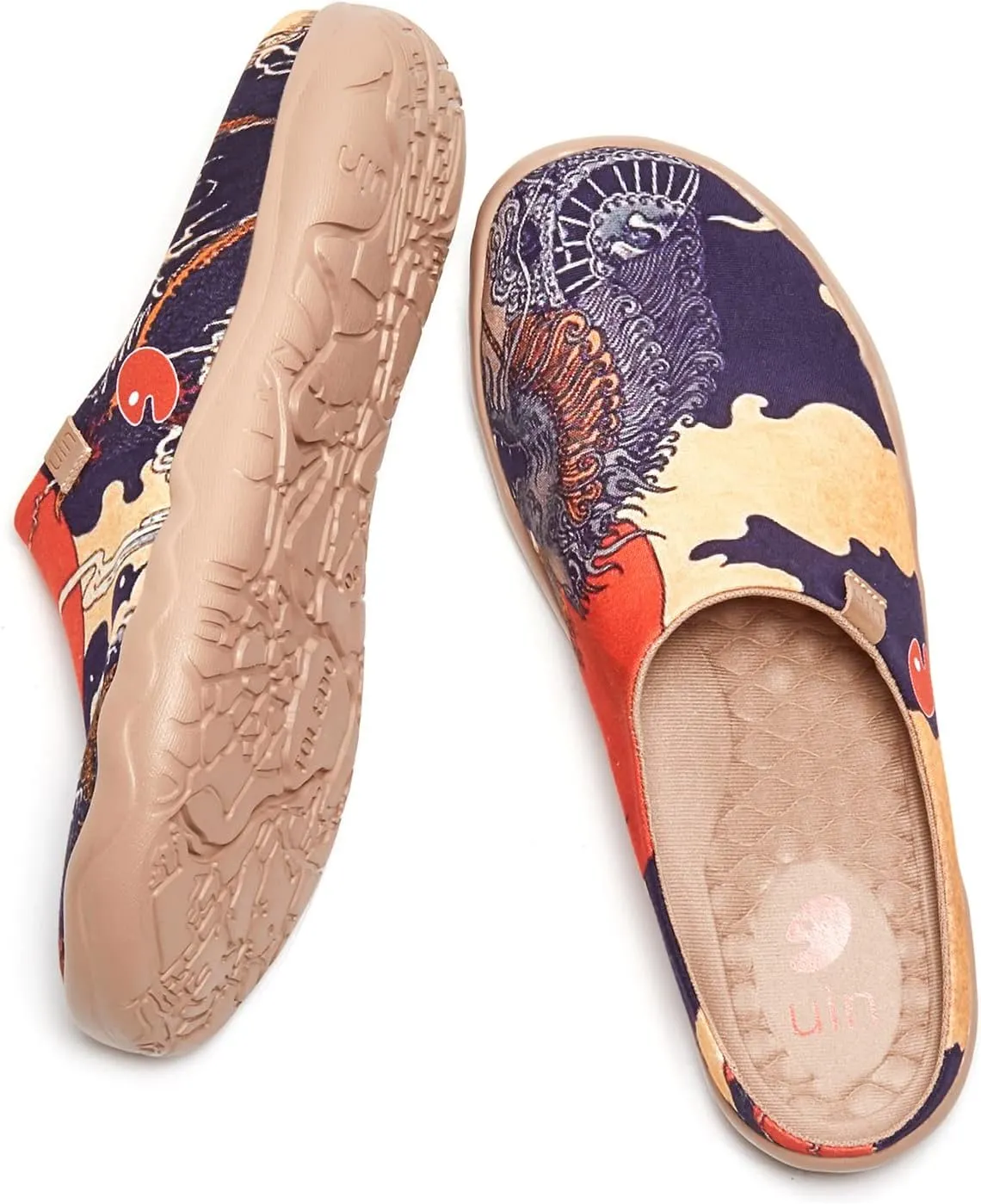 UIN Men's Painted Slipper Lightweight Comfort Mules Walking Casual Household Slip Ons Art Travel Shoes Malaga