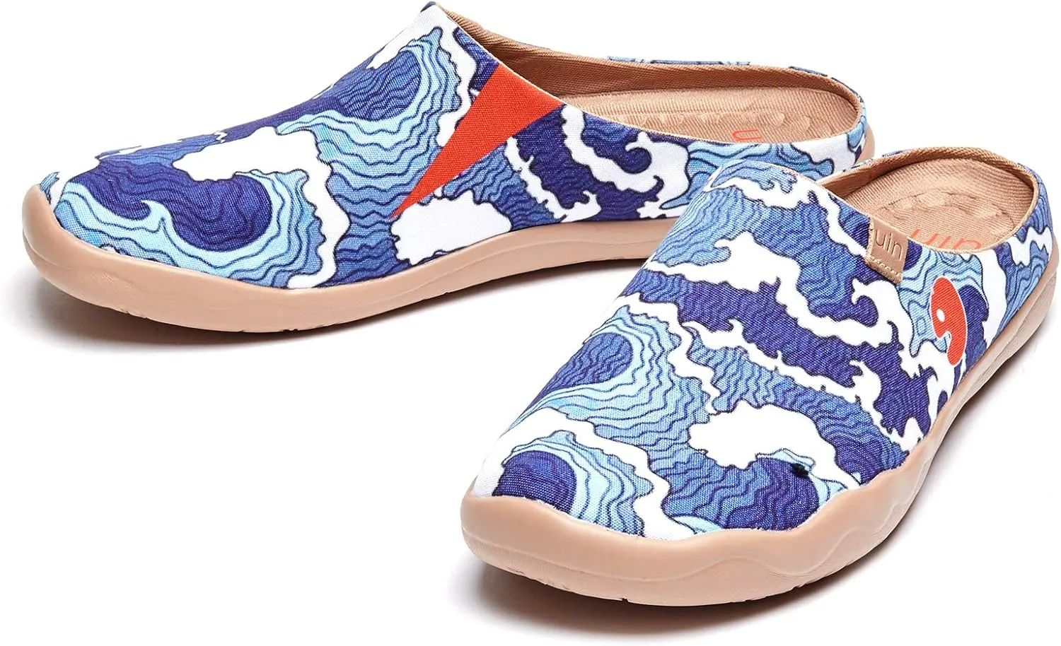 UIN Men's Painted Slipper Lightweight Comfort Mules Walking Casual Household Slip Ons Art Travel Shoes Malaga