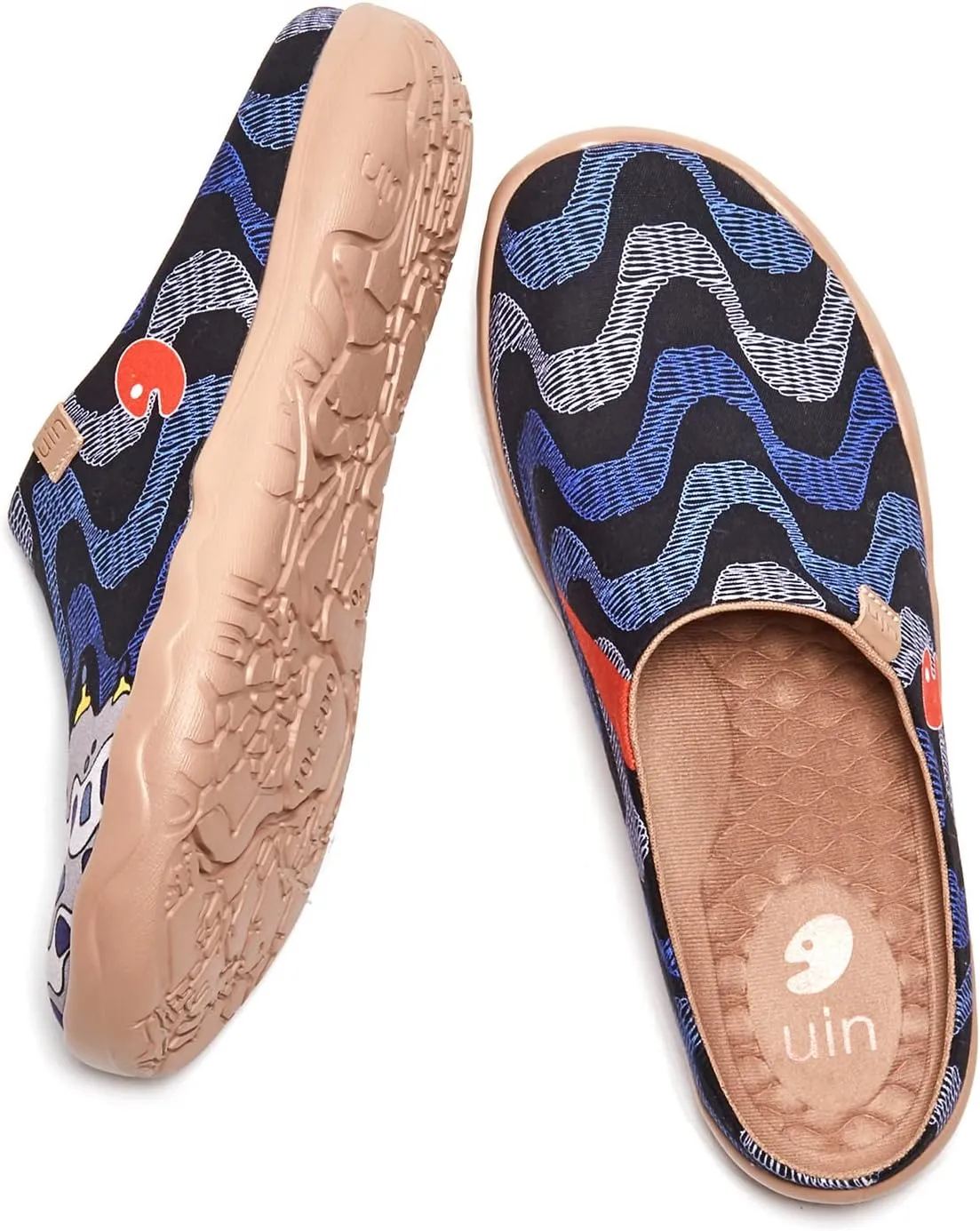UIN Men's Painted Slipper Lightweight Comfort Mules Walking Casual Household Slip Ons Art Travel Shoes Malaga