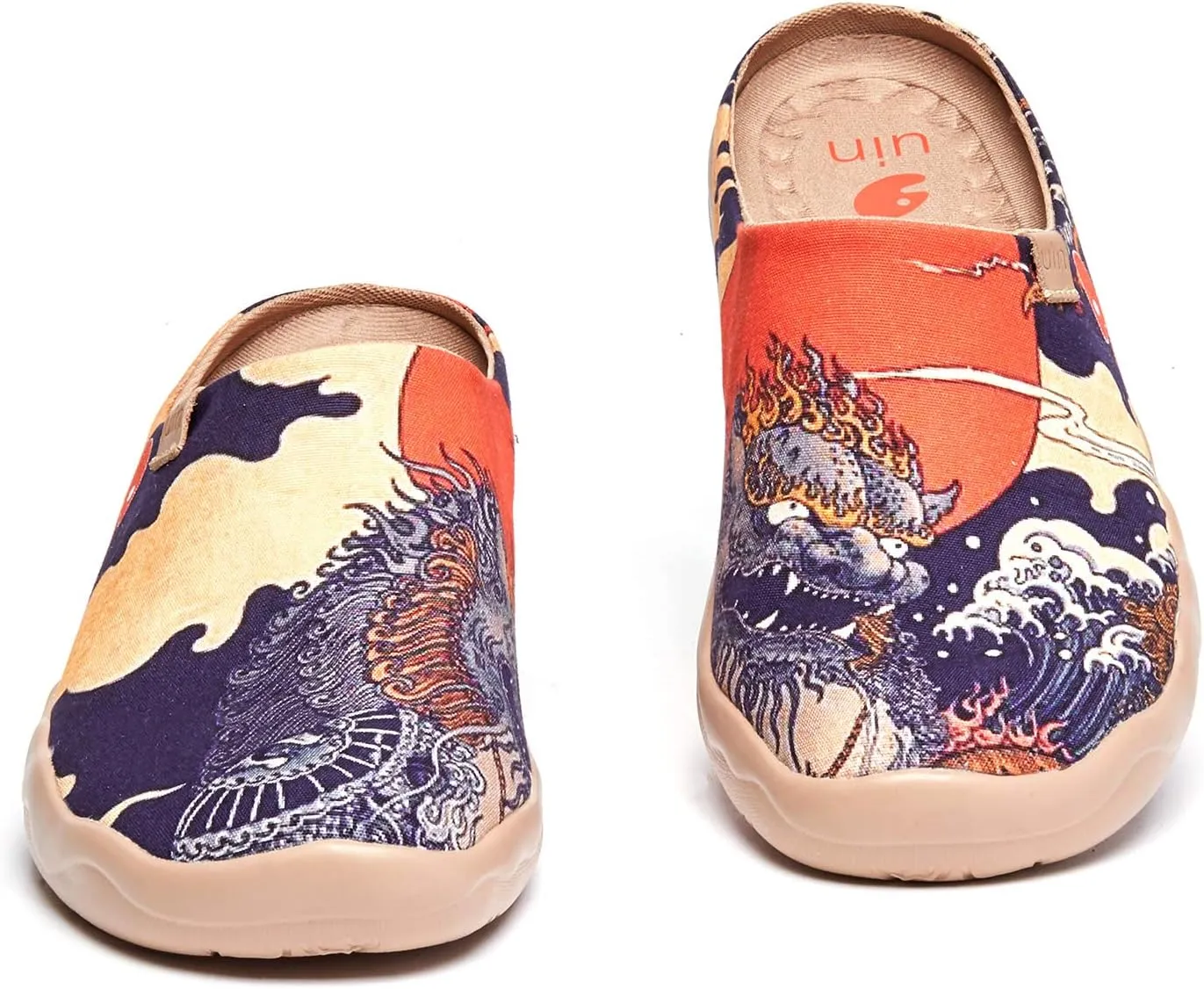 UIN Men's Painted Slipper Lightweight Comfort Mules Walking Casual Household Slip Ons Art Travel Shoes Malaga