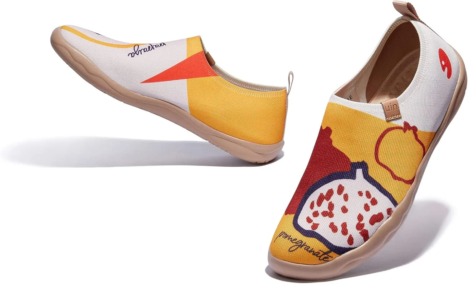 UIN Women's Art Painted Travel Shoes Slip On Casual Knit Loafers Lightweight Comfort Fashion Sneaker Toledo ⅠBirds and Flowers