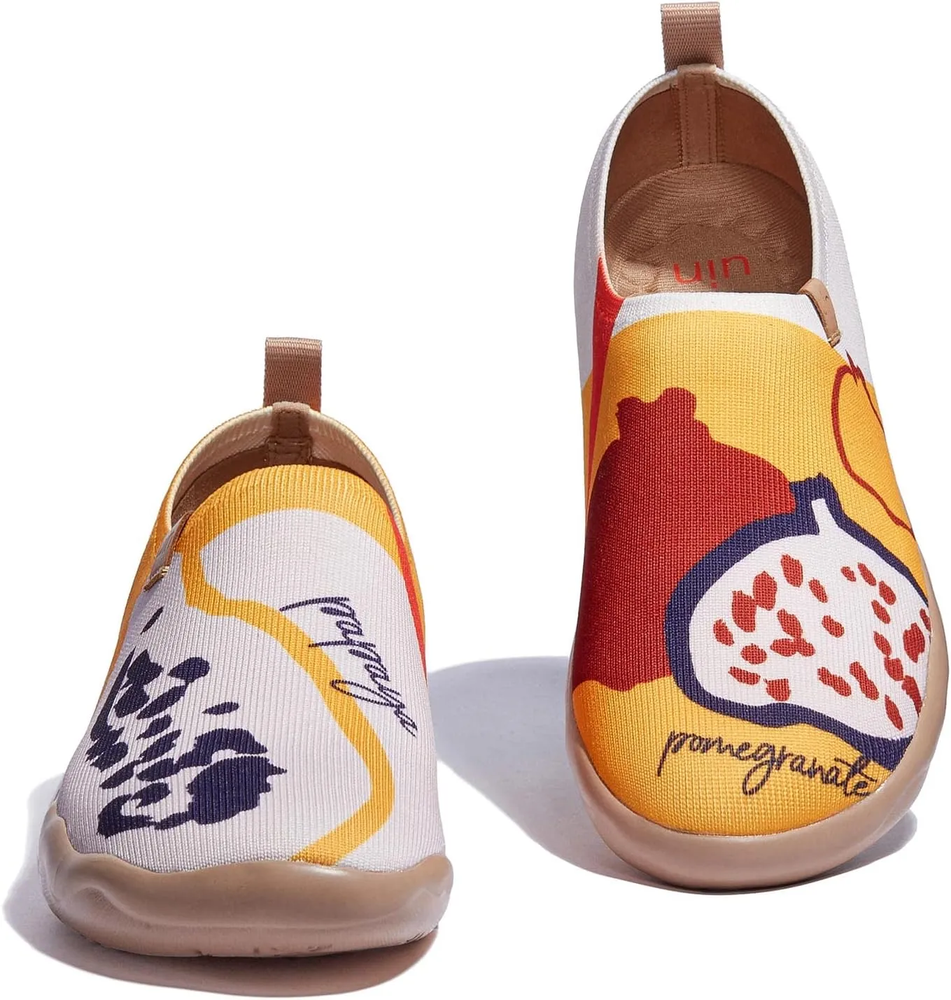 UIN Women's Art Painted Travel Shoes Slip On Casual Knit Loafers Lightweight Comfort Fashion Sneaker Toledo ⅠBirds and Flowers