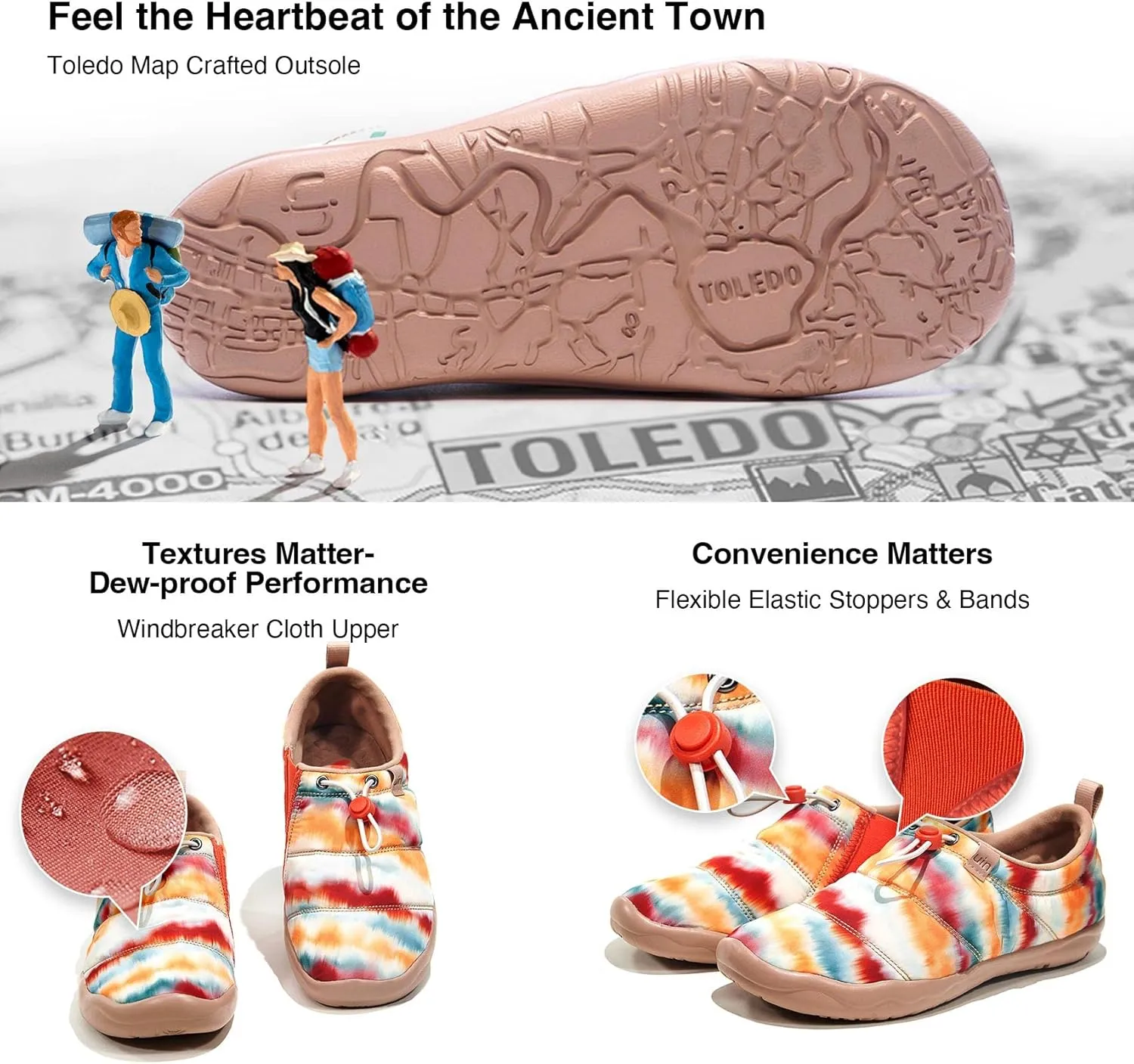 UIN Women's Camping Walking Travel Shoes Casual Slip On Loafers Lightweight Art Painted Fashion Sneaker Toledo Series