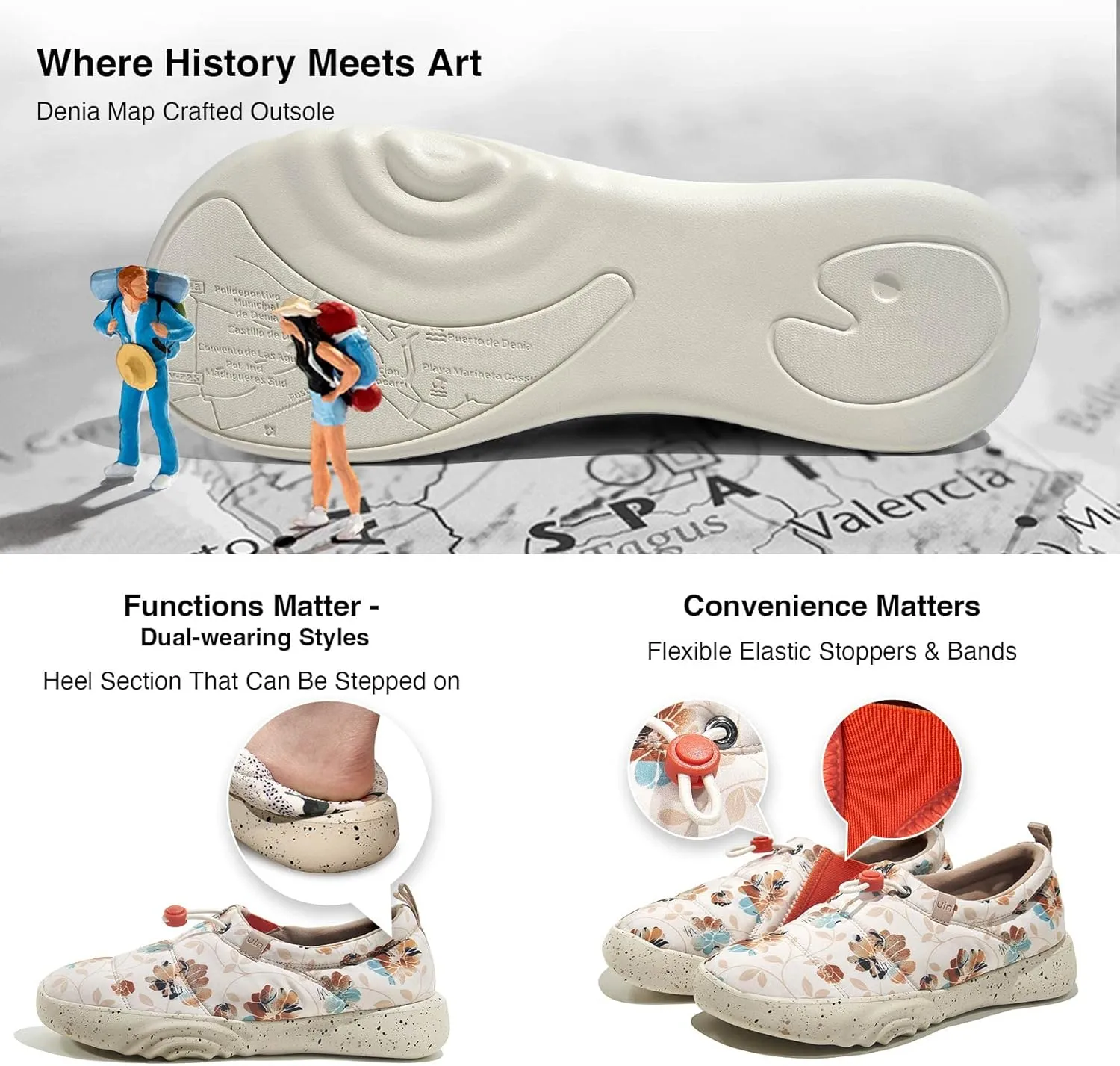 UIN Women's Camping Walking Travel Shoes Casual Slip On Loafers Lightweight Art Painted Fashion Sneaker Toledo Series