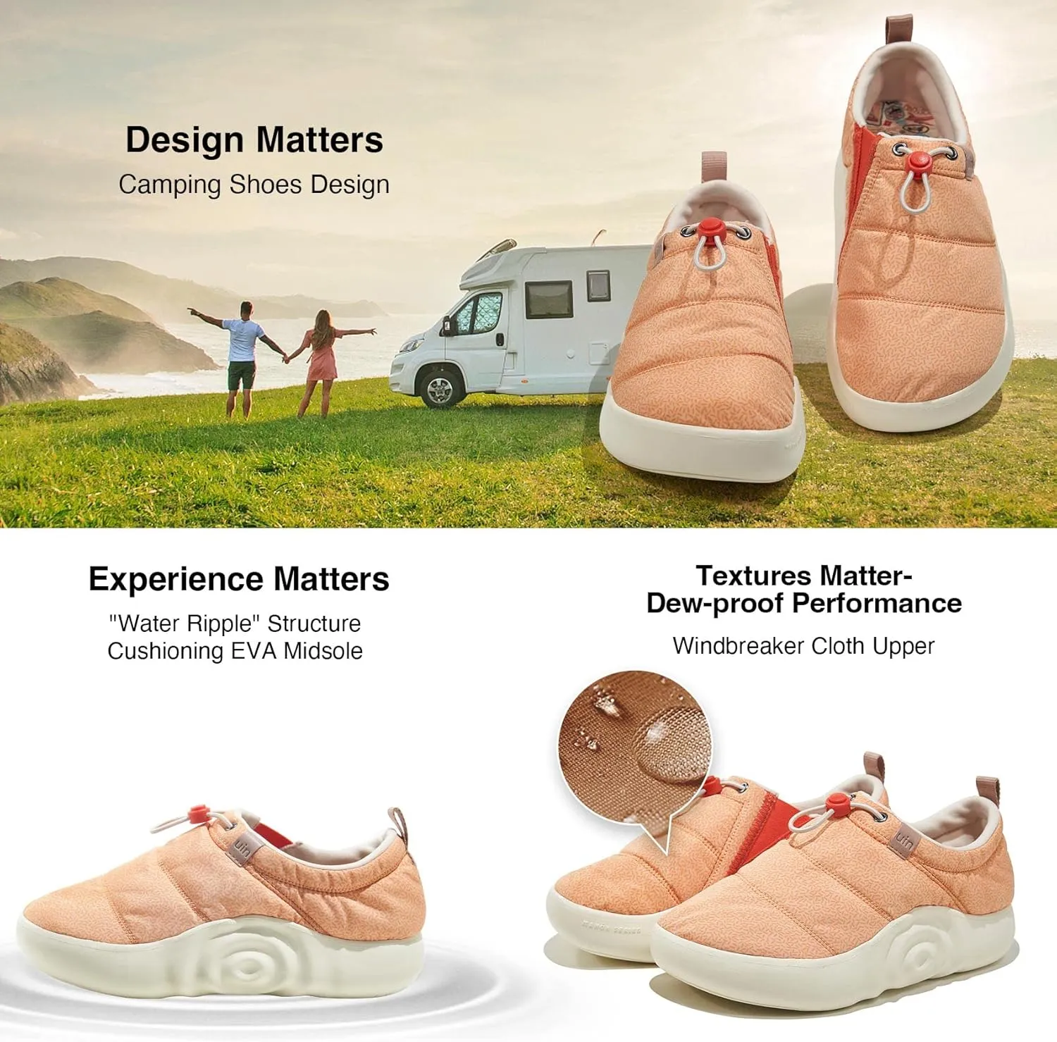 UIN Women's Camping Walking Travel Shoes Casual Slip On Loafers Lightweight Art Painted Fashion Sneaker Toledo Series