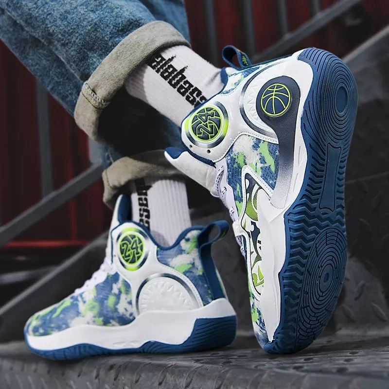 Unisex High Top Basketball Shoes Women's Shoes Men's Shoes Breathable Non Slip Outdoor Sneakers Cushioning Workout Shoes for Fitness