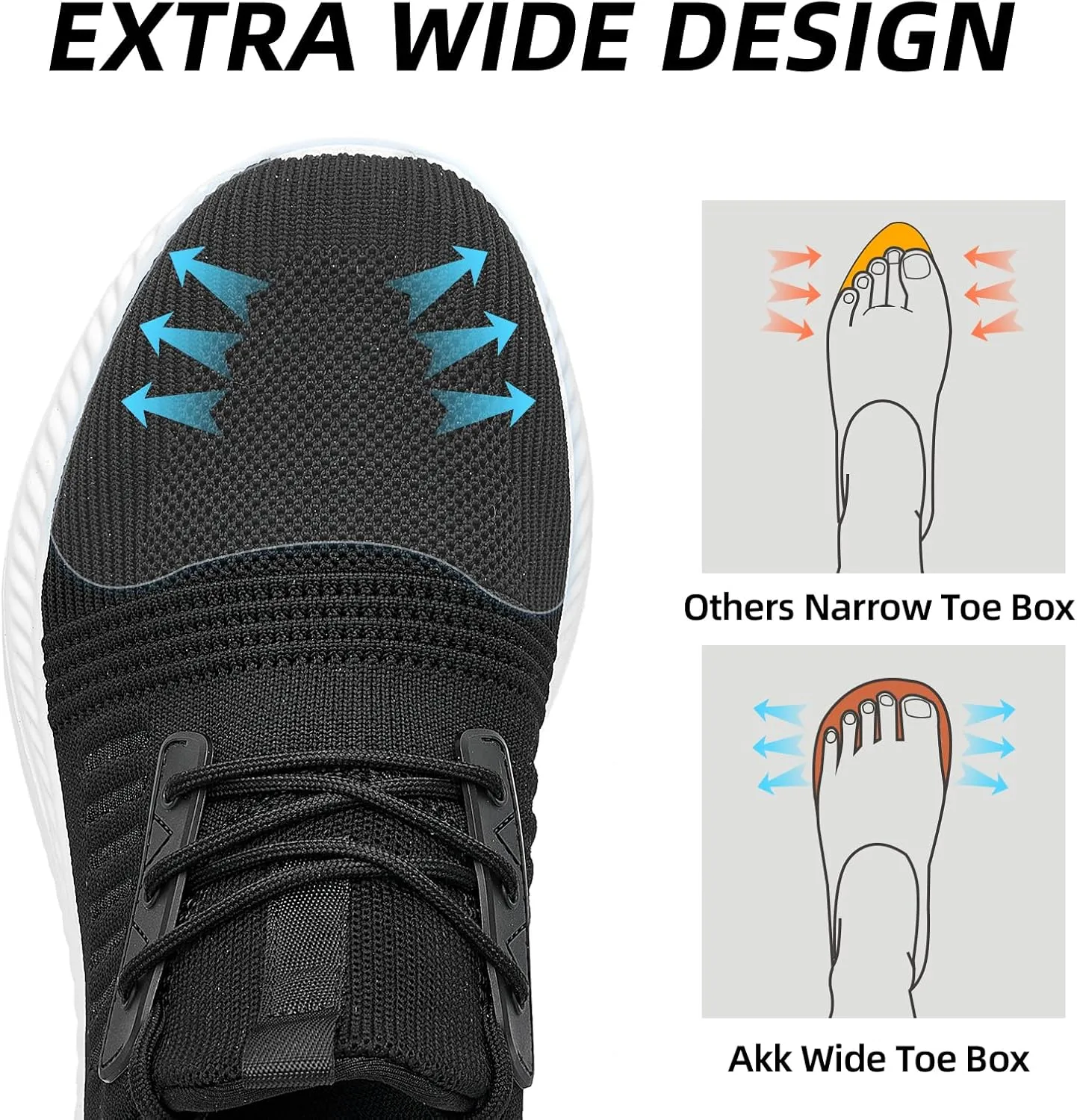 Walking Shoes for Men Sneakers - Slip on Tennis Running Memory Foam Shoes for Athletic Workout Gym Indoor Outdoor Lightweight Breathable Casual Sneakers