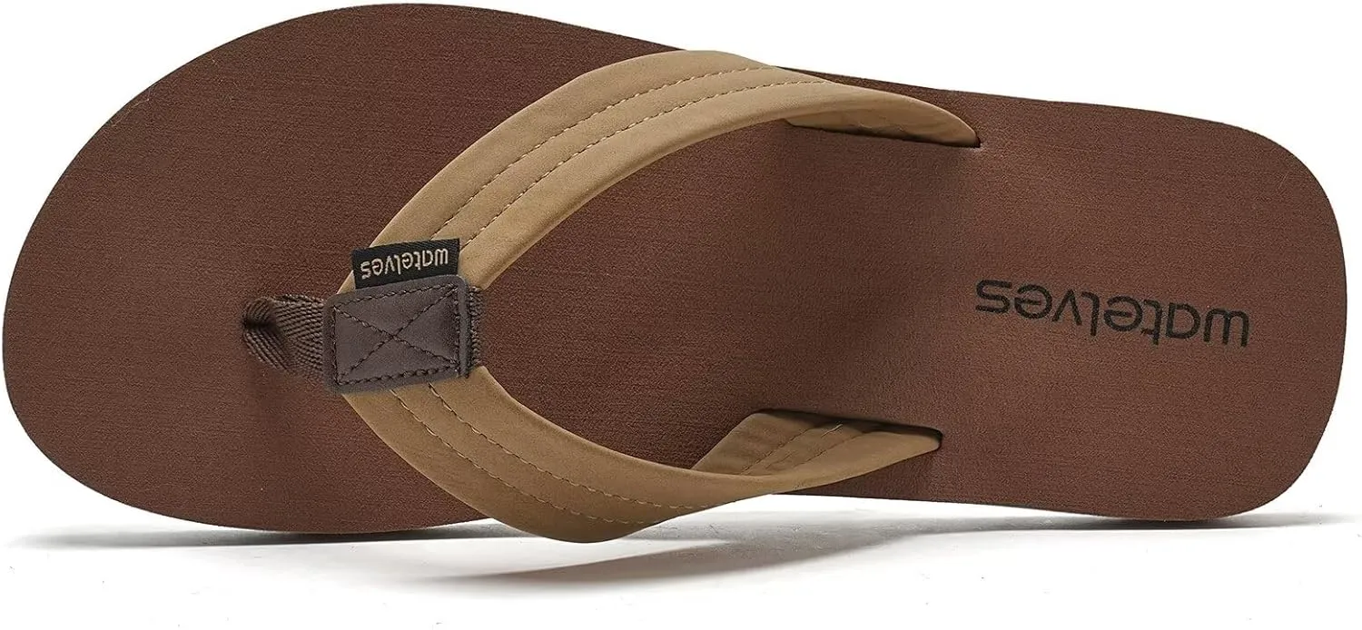 WateLves Mens-Flip-Flops-Thong-Sandals-with-Arch-Support Lightweight-Water-Shoes Open-Toe Comfort Summer-Beach-Slippers for Pool-Showers-Dorms Indoor-Outdoor