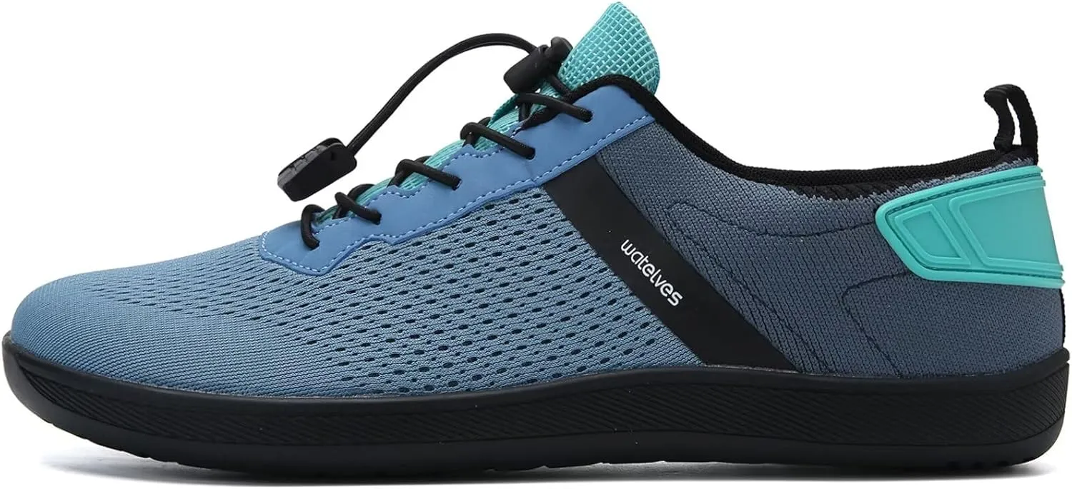 WateLves Wide Water Shoes Womens Mens Barefoot Beach Shoes Zero Drop Minimalist Breathable Mesh Walking Sneakers