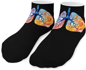 Watercolor Lungs Funny Low Cut Ankle Socks Casual Liner Sock Pack Non Slip Invisible For Men Women