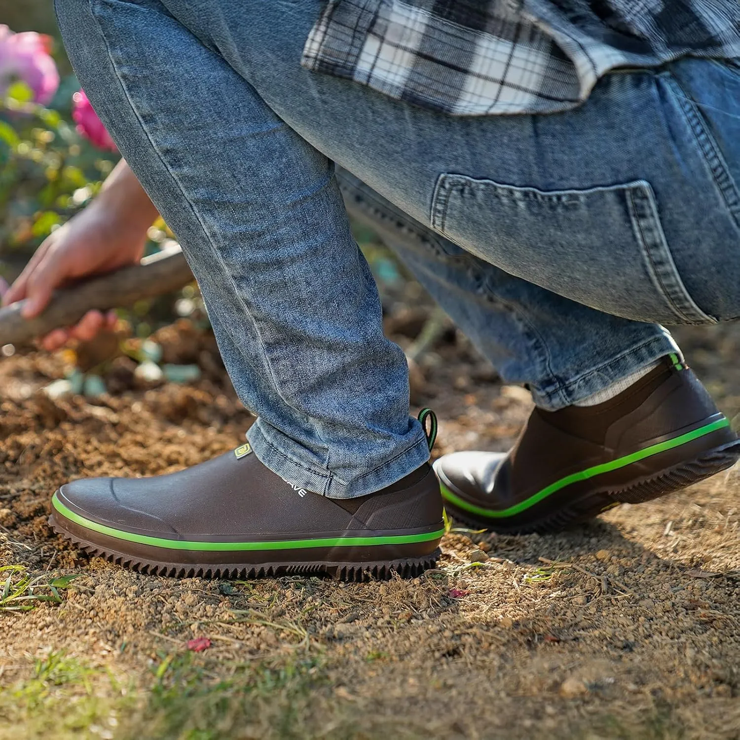 Waterproof Garden Shoes, Men's Rain Boots Women's Slip-On Footwear Rubber Neoprene Camp Booties Unisex Rain Shoe for Gardening, Farming, Car Wash, Lawn Care and Yard Work