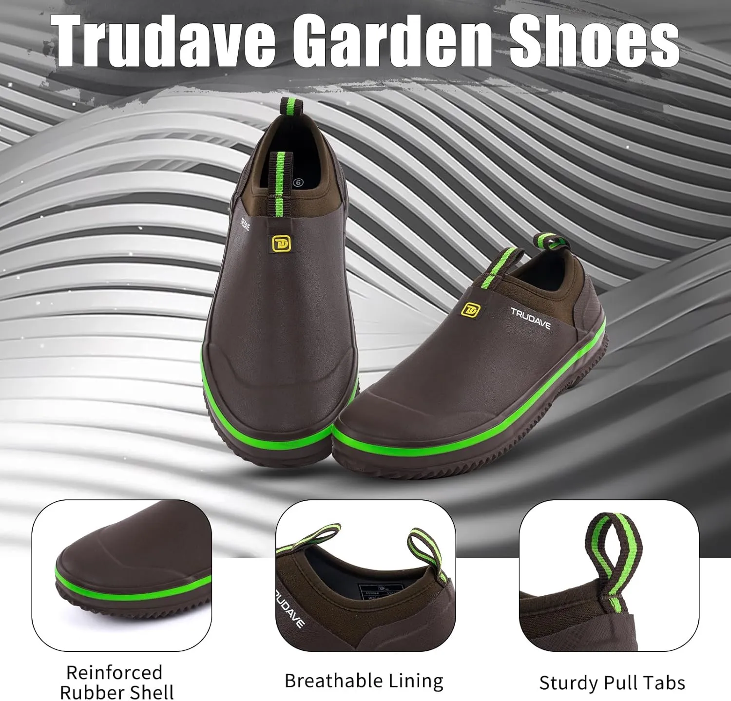 Waterproof Garden Shoes, Men's Rain Boots Women's Slip-On Footwear Rubber Neoprene Camp Booties Unisex Rain Shoe for Gardening, Farming, Car Wash, Lawn Care and Yard Work