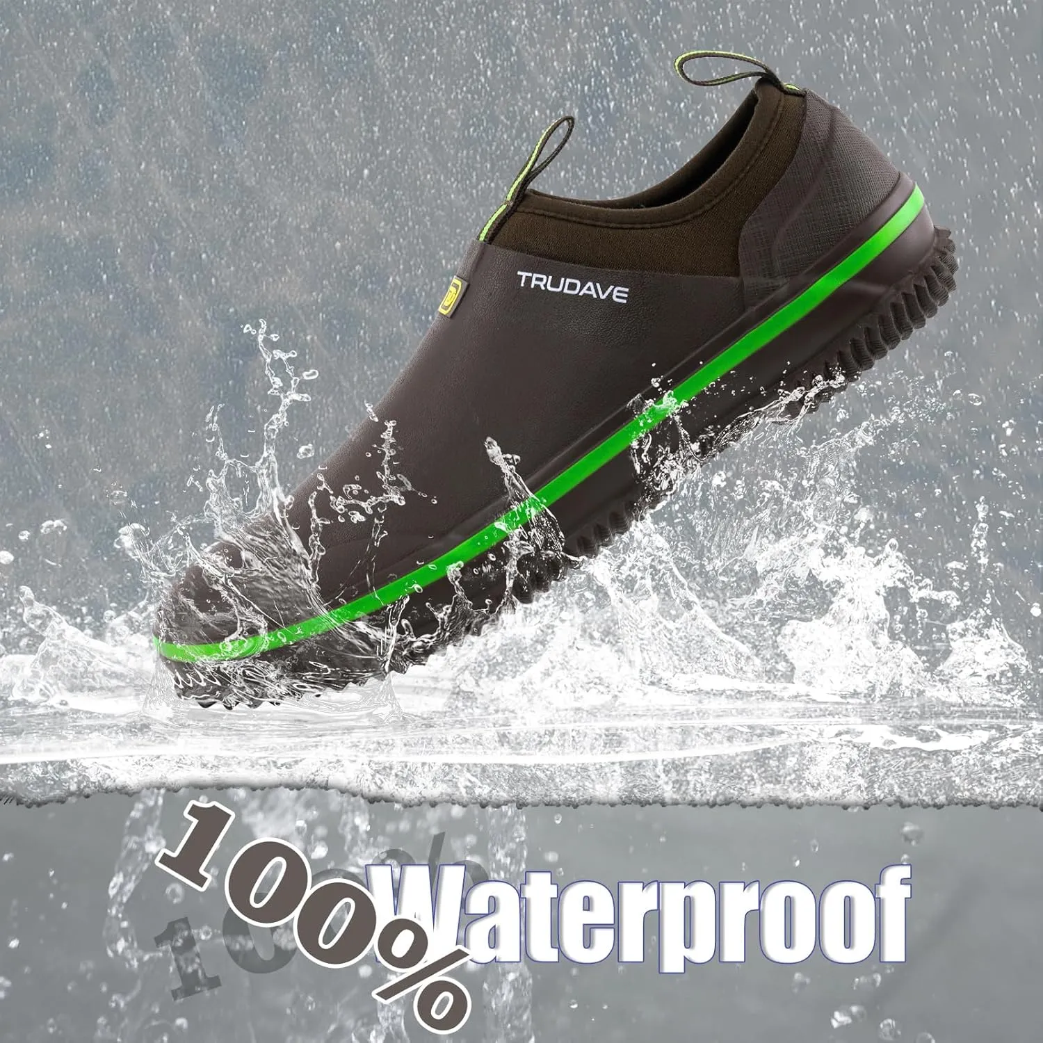 Waterproof Garden Shoes, Men's Rain Boots Women's Slip-On Footwear Rubber Neoprene Camp Booties Unisex Rain Shoe for Gardening, Farming, Car Wash, Lawn Care and Yard Work
