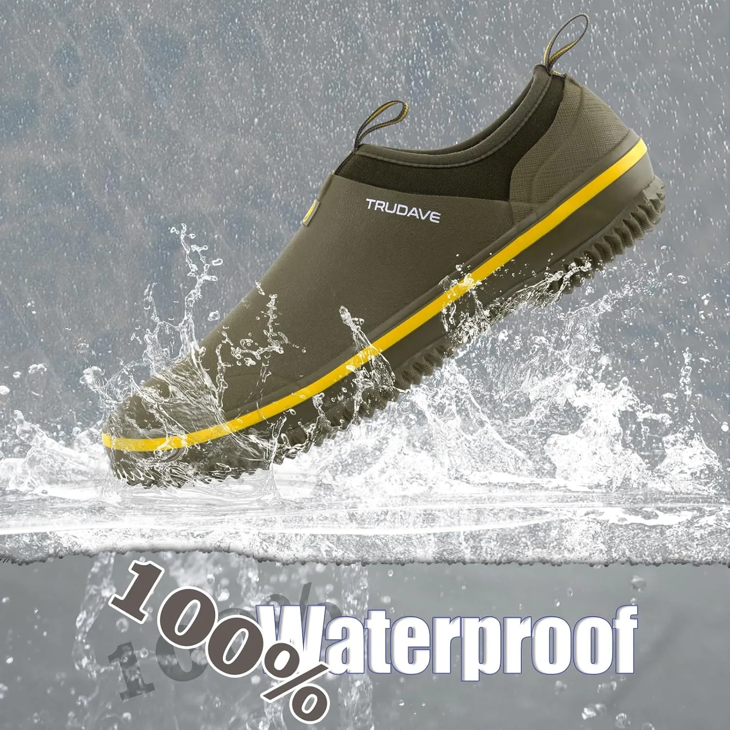 Waterproof Garden Shoes, Men's Rain Boots Women's Slip-On Footwear Rubber Neoprene Camp Booties Unisex Rain Shoe for Gardening, Farming, Car Wash, Lawn Care and Yard Work