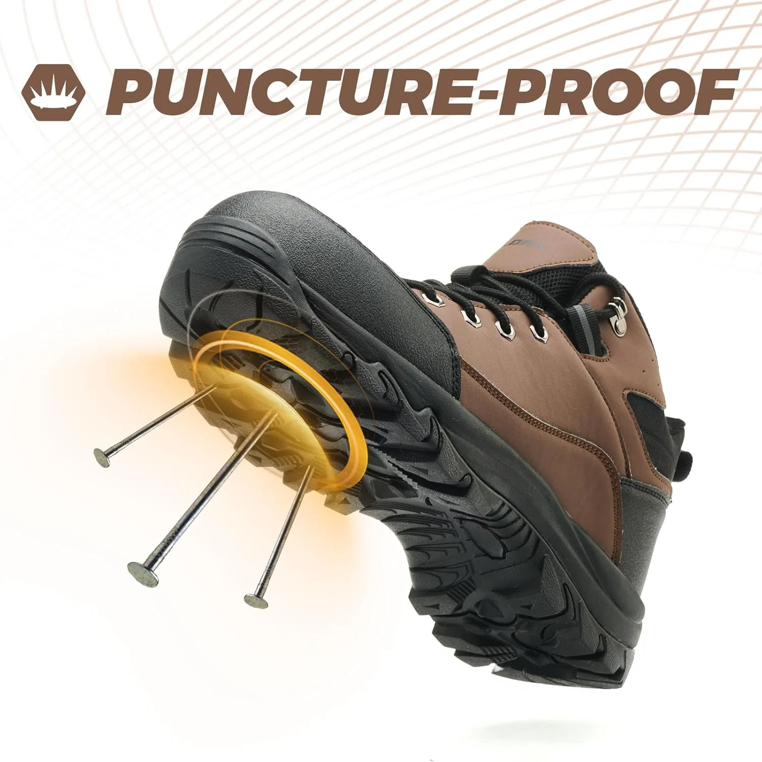 Waterproof Steel Toe Boots for Men Wide Width Non Slip Work Shoes Slip Resistant Safety Toe Sneakers Indestructible Construction Composite Toe Shoe Puncture Proof Footwear