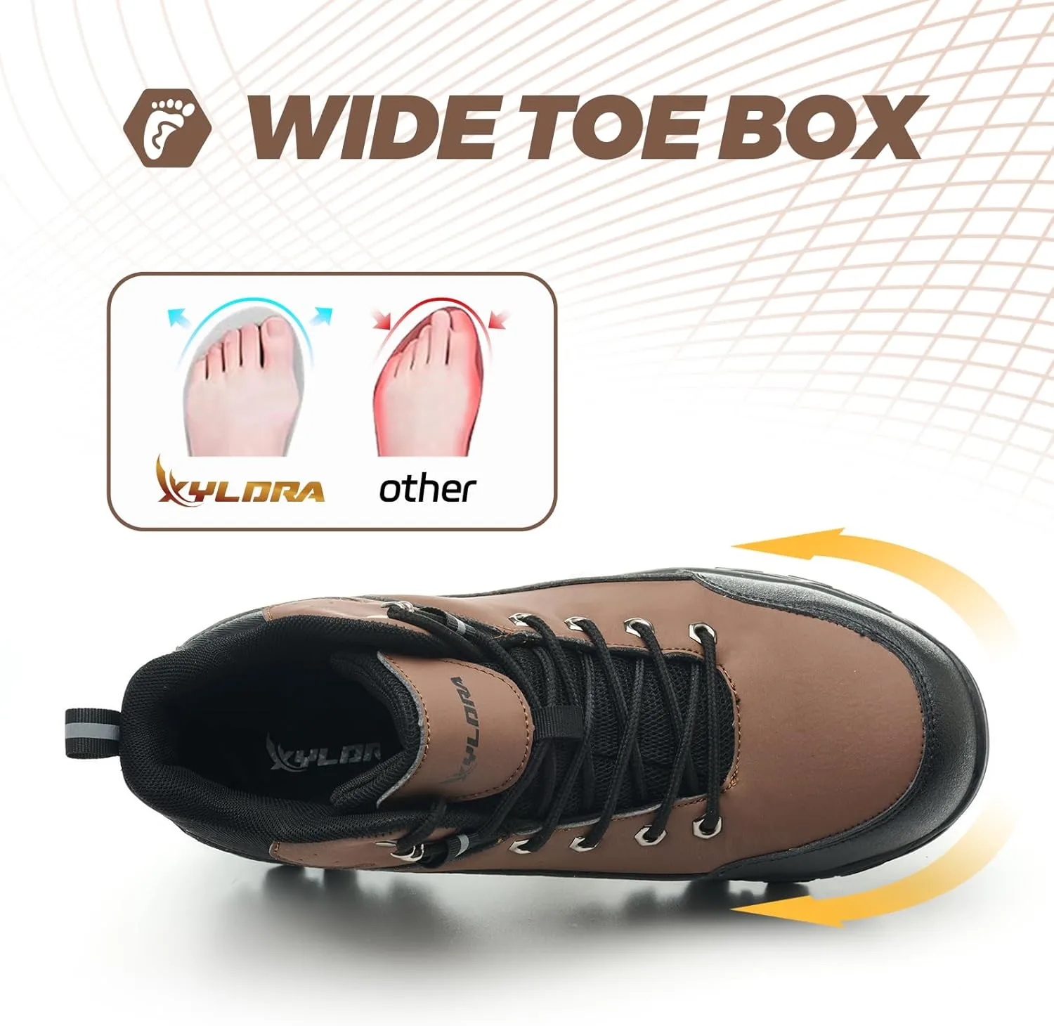 Waterproof Steel Toe Boots for Men Wide Width Non Slip Work Shoes Slip Resistant Safety Toe Sneakers Indestructible Construction Composite Toe Shoe Puncture Proof Footwear