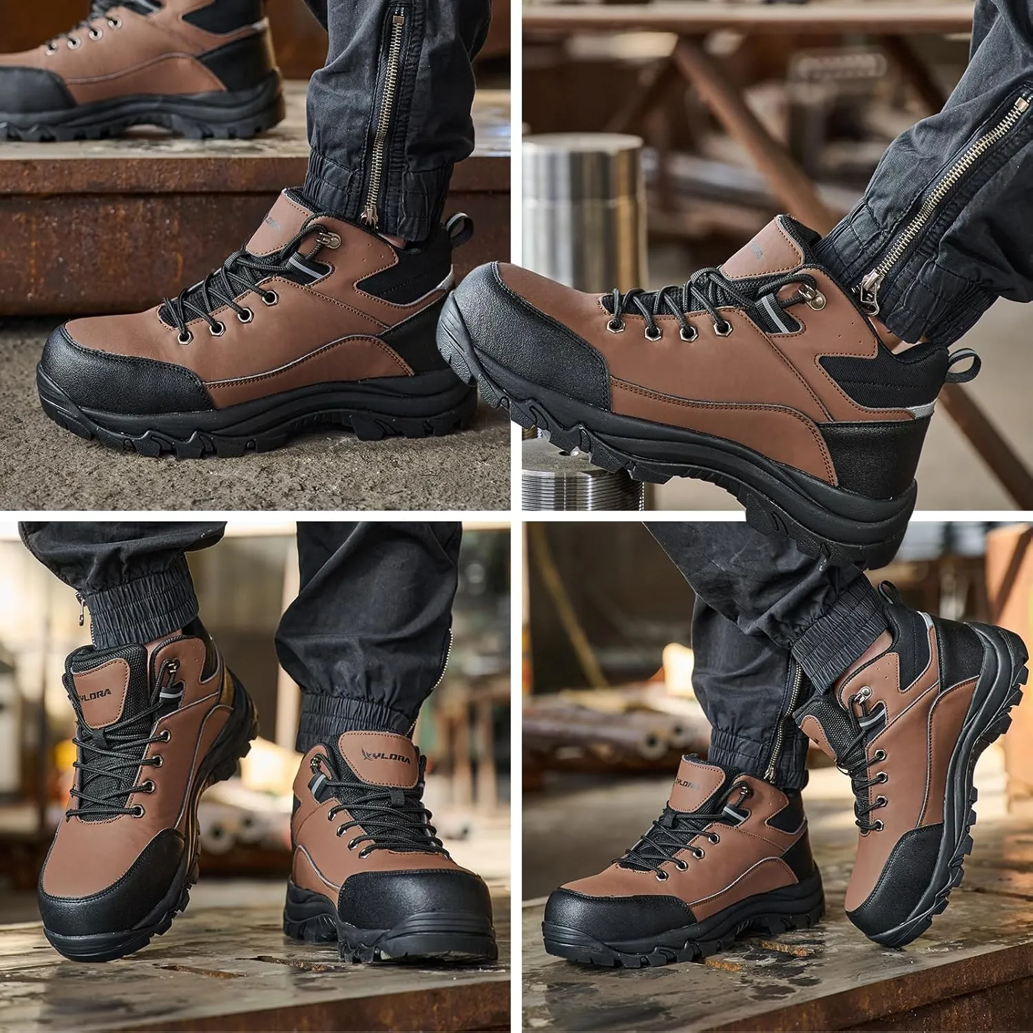 Waterproof Steel Toe Boots for Men Wide Width Non Slip Work Shoes Slip Resistant Safety Toe Sneakers Indestructible Construction Composite Toe Shoe Puncture Proof Footwear