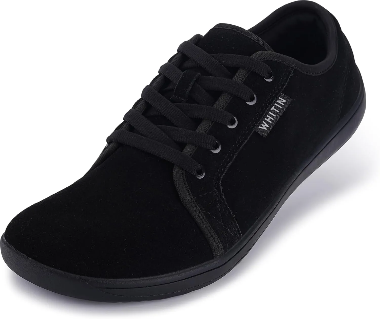 WHITIN Men's Wide Genuine Leather Barefoot Shoes | Minimalist Fashion Sneakers | Zero Drop Sole