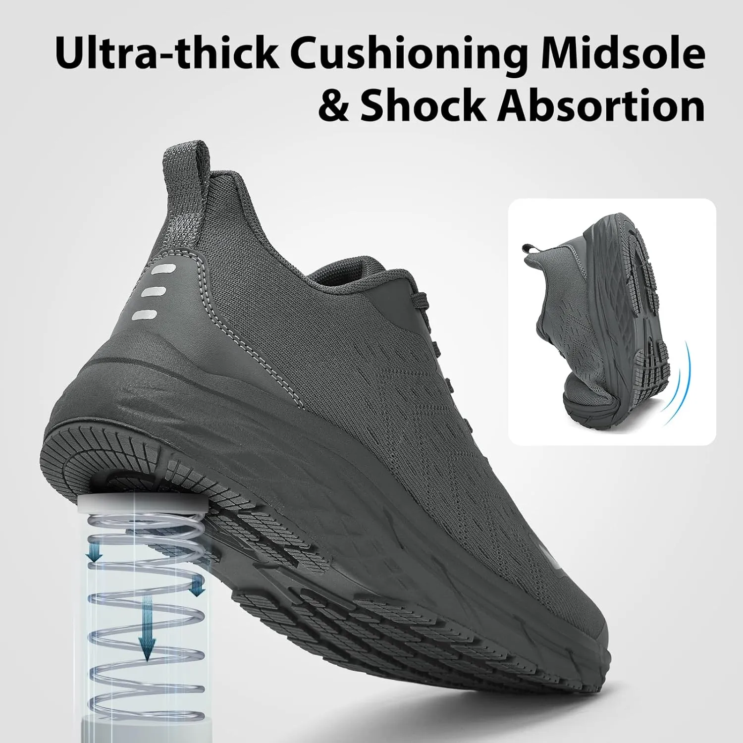 Wide Toe Box Shoes for Men - Walking Shoes Extra Wide Width Comfortable Athletic Running Tennis Jogging Workout Gym Sneakers for Swelling Bunion Plantar Fasciitis