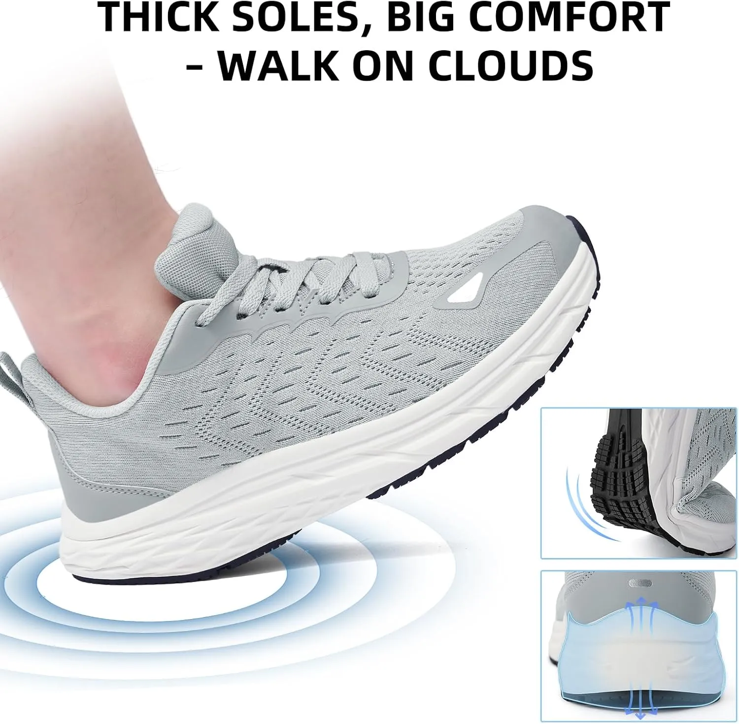 Wide Toe Box Shoes for Men - Wide Width Walking Shoes Comfortable Athletic Running Tennis Jogging Workout Gym Sneakers for Swelling Bunion Plantar Fasciitis Feet Non-Slip Rubber Sole