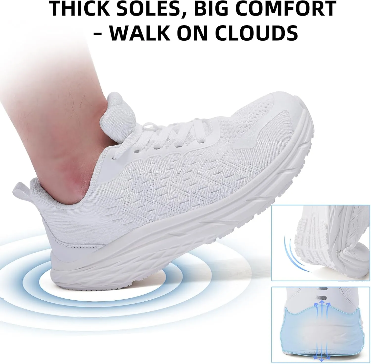 Wide Toe Box Shoes for Men - Wide Width Walking Shoes Comfortable Athletic Running Tennis Jogging Workout Gym Sneakers for Swelling Bunion Plantar Fasciitis Feet Non-Slip Rubber Sole