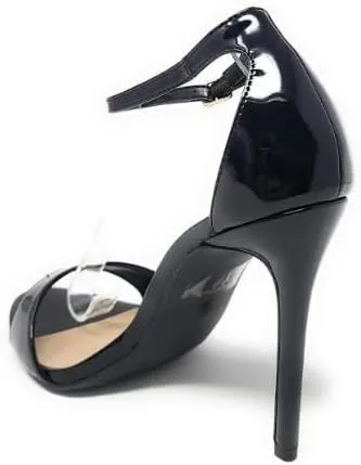 Wild Diva Women's Tampa Round Toe Single Band Ankle Strap Stiletto High Heel Sandals