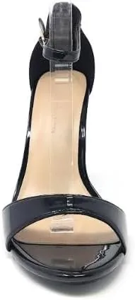 Wild Diva Women's Tampa Round Toe Single Band Ankle Strap Stiletto High Heel Sandals