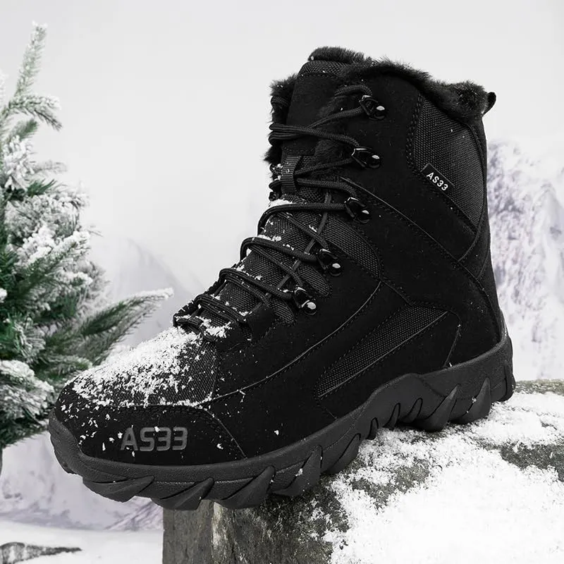 Winter Snow Boots Waterproof Military Training Fur Lined Anti Slip Warm Boots Thickened Cotton Walking Ankle Boots For Man
