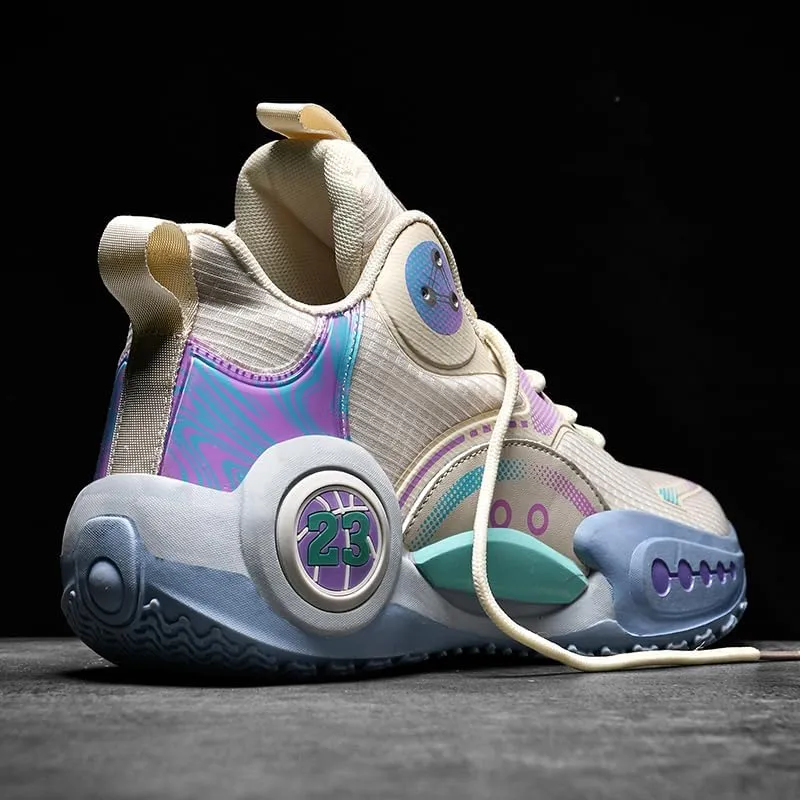 Women Men Basketball Shoes Breathable Non Slip Sneakers Unisex High Top Ultra-Light Fashion Outdoor Sports Shoes