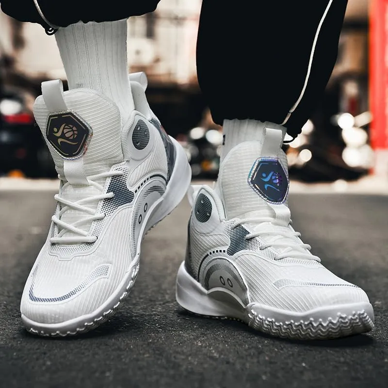 Women Men Basketball Shoes Breathable Non Slip Sneakers Unisex High Top Ultra-Light Fashion Outdoor Sports Shoes
