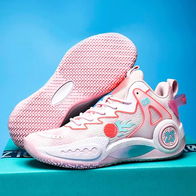 Women Men Basketball Shoes Breathable Non Slip Sneakers Unisex High Top Ultra-Light Fashion Outdoor Sports Shoes