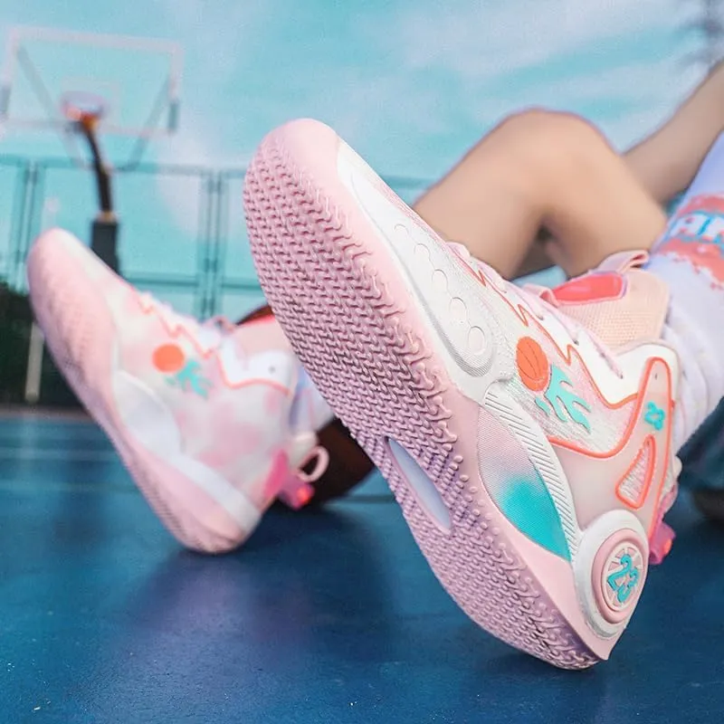 Women Men Basketball Shoes Breathable Non Slip Sneakers Unisex High Top Ultra-Light Fashion Outdoor Sports Shoes