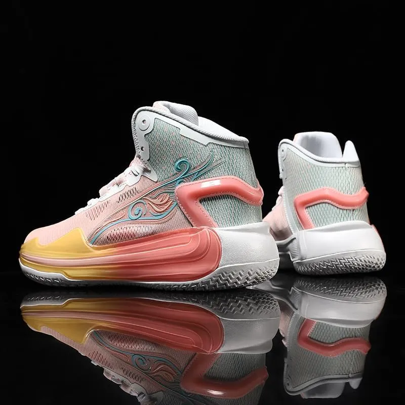 Women Men High Top Basketball Shoes Fashion Unisex Outdoor Sneakers Breathable High Rebound Non Slip Basketball Shoes