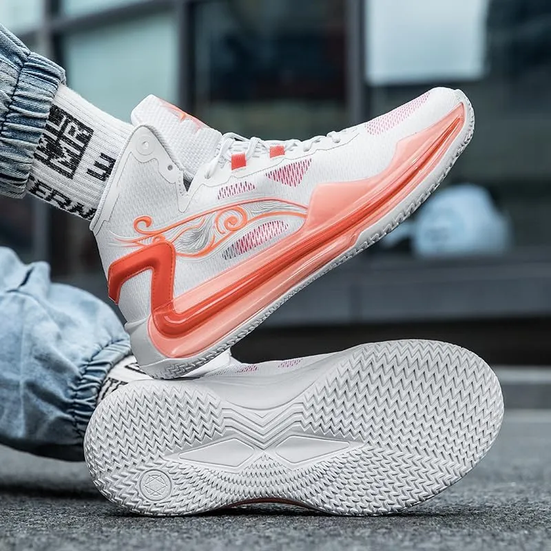 Women Men High Top Basketball Shoes Fashion Unisex Outdoor Sneakers Breathable High Rebound Non Slip Basketball Shoes