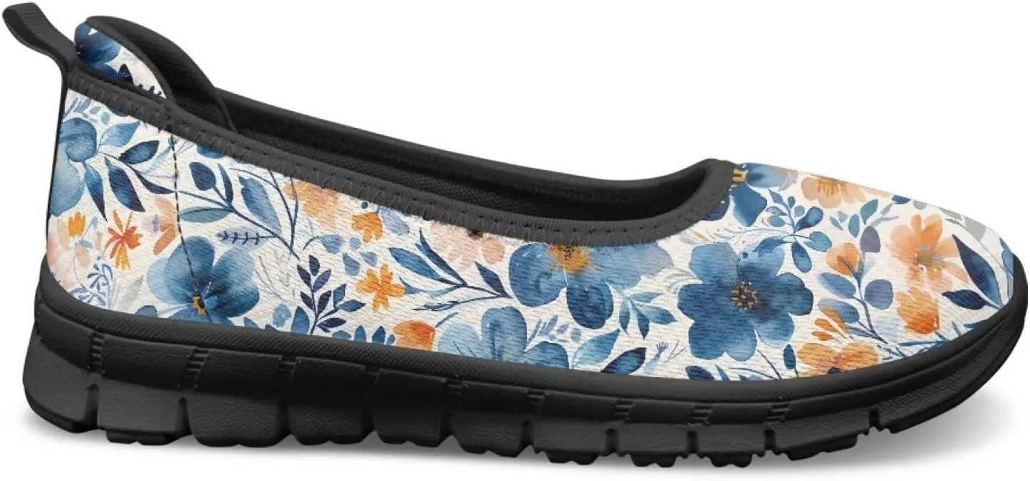 Women Slip On Shoes Sneakers for House Outdoor Breathable Lightweight Loafers Fashion Comfortable Sneakers Size 6-11 Black Sole