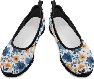 Women Slip On Shoes Sneakers for House Outdoor Breathable Lightweight Loafers Fashion Comfortable Sneakers Size 6-11 Black Sole