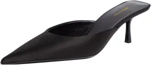 Women Stylish Pointed Toe Slip On Comfy Mules Low Kitten Heel Pumps Backless Ladies Casual Daily Slippers Size 4-16 US