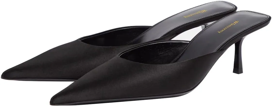 Women Stylish Pointed Toe Slip On Comfy Mules Low Kitten Heel Pumps Backless Ladies Casual Daily Slippers Size 4-16 US