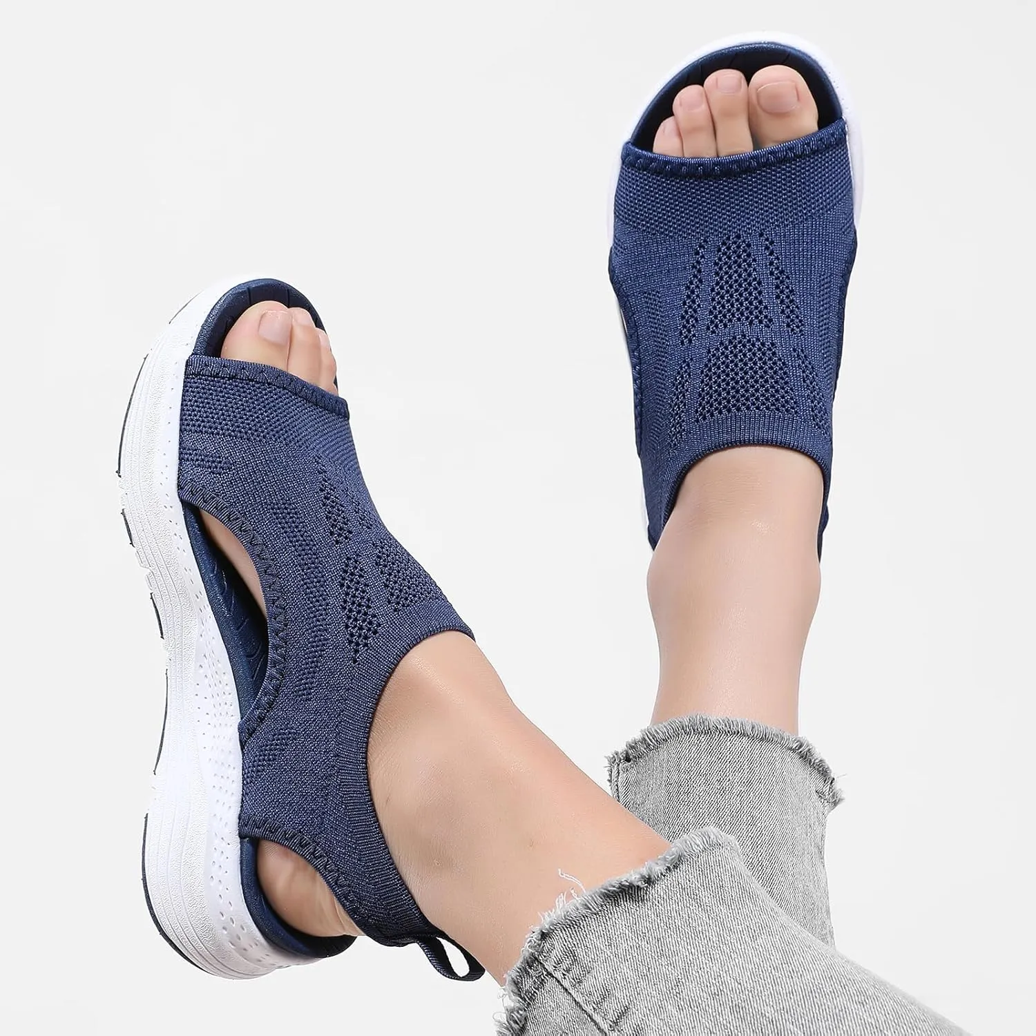 Women Walking Sandals Arch Support Orthotic Comfortable Plantar Fasciitis Non-slip Casual Open Toe Sport Sandals for Athletic Summer Beach