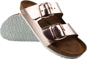 Women's 100% Genuine Leather Sandals - Comfortable Smart Foam Footbed, Slip-On Slides for Summer Wear, Adjustable Fit and Durable Non-Slip Sole