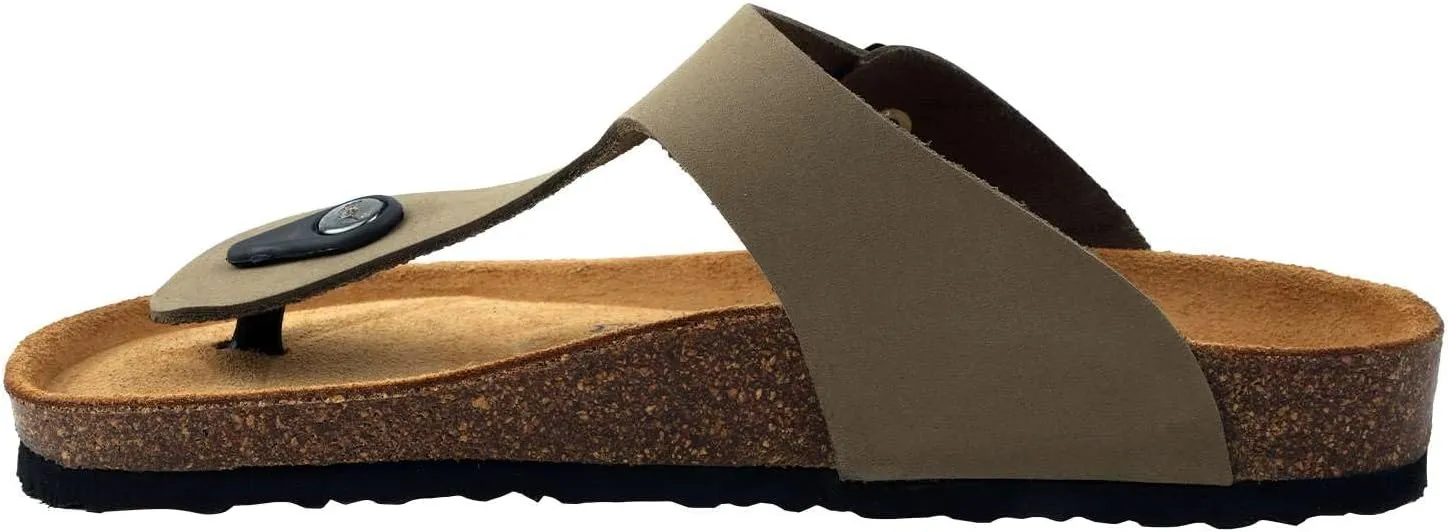 Women's 100% Genuine Leather Sandals - Comfortable Smart Foam Footbed, Slip-On Slides for Summer Wear, Adjustable Fit and Durable Non-Slip Sole